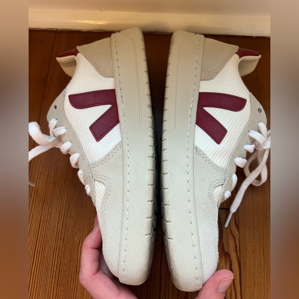 Veja Women V-10 mesh white/marsala size 7 - Picture 3 of 8